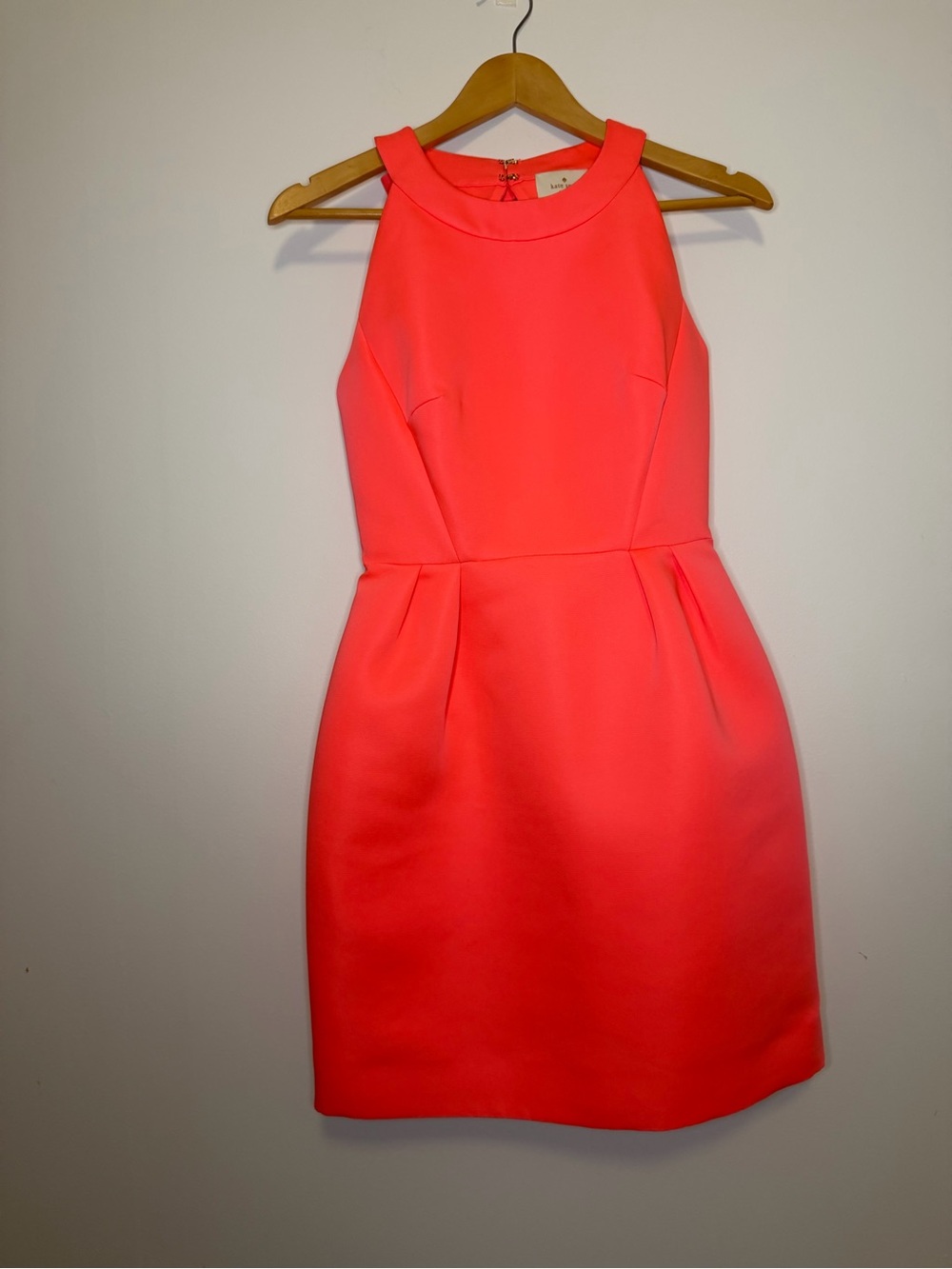 kate spade Neon Coral Halter Sheath Dress